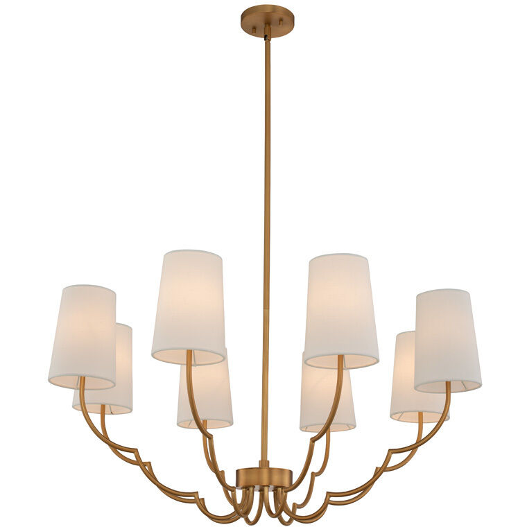 Sophia 8 Light 34 inch New Brass Chandelier Ceiling Light in White