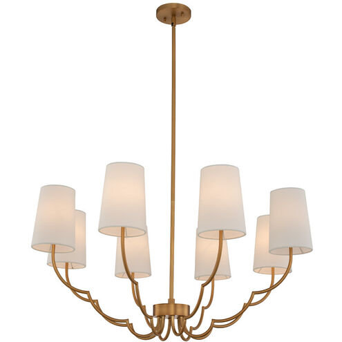 Sophia 8 Light 34 inch New Brass Chandelier Ceiling Light in White