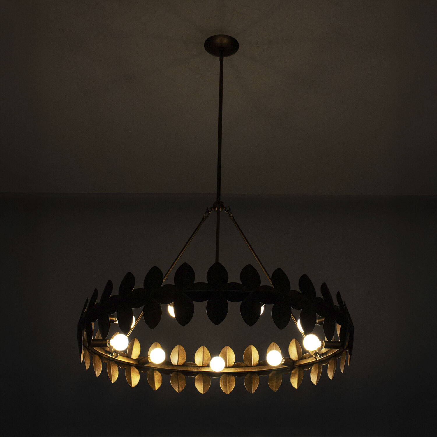 Vittoria 9 Light 34 inch Pearlized Antique Brass Chandelier Ceiling Light