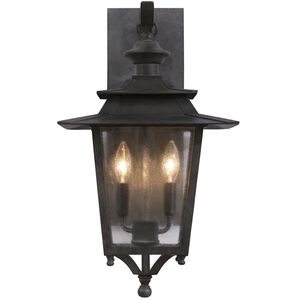 Saddlebrook 2 Light 21 inch Aged Iron Outdoor Wall Sconce