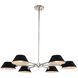 Bruno 6 Light 34 inch Matte Black with Polished Nickel Chandelier Ceiling Light