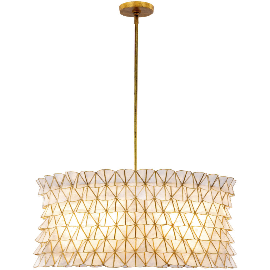 Flair 6 Light 29.5 inch Oxidized Gold Leaf Pendant Ceiling Light