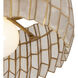Fractal 1 Light 14 inch Oxidized Gold Leaf Semi Flush Ceiling Light