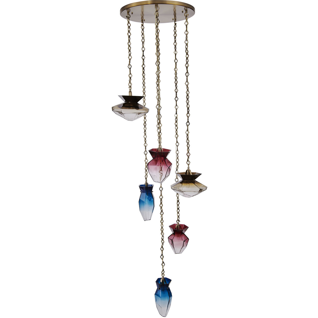 Bolsa 6 Light 31 inch Winter Brass Chandelier Ceiling Light