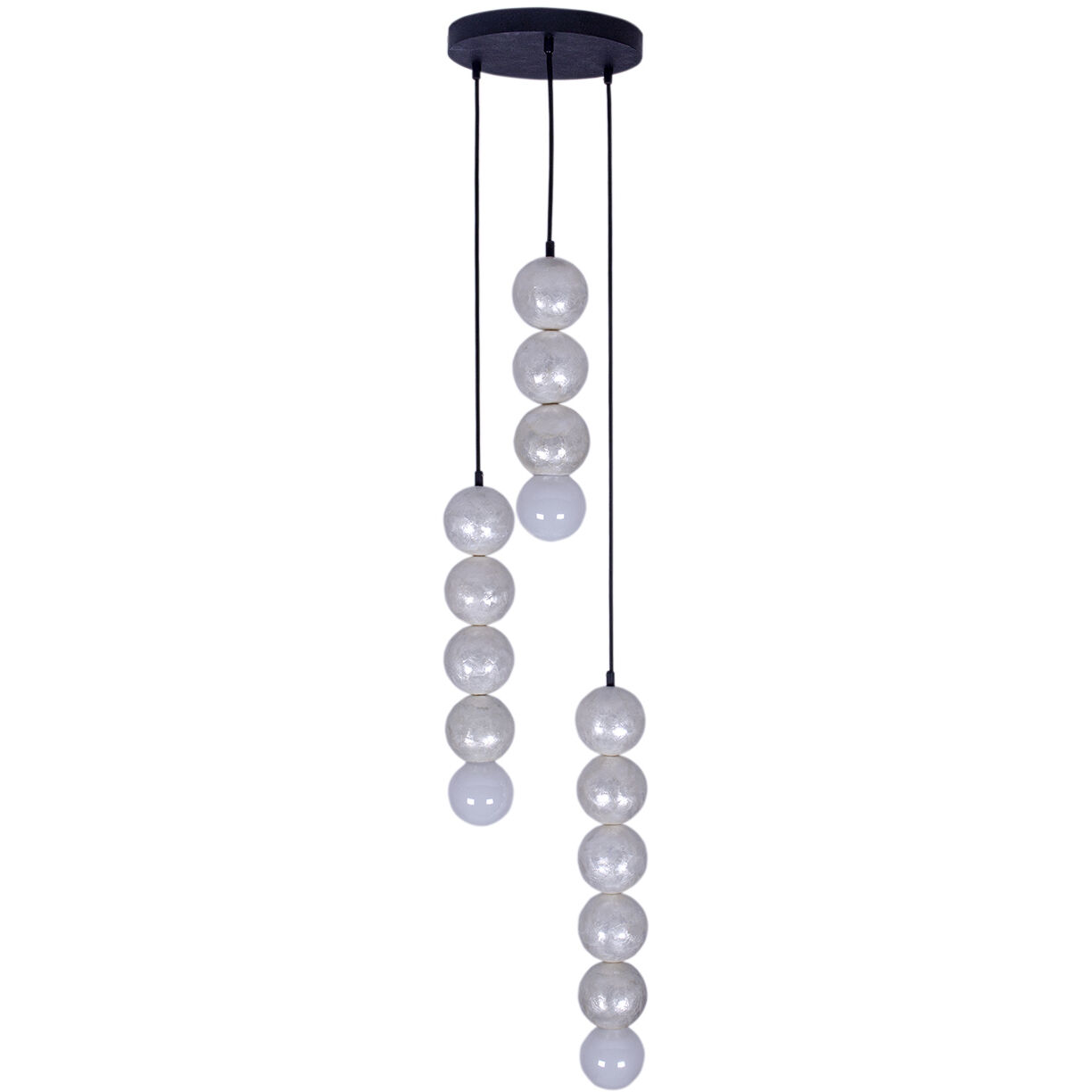 Pearls 3 Light 14 inch Matte Black Pendant Ceiling Light