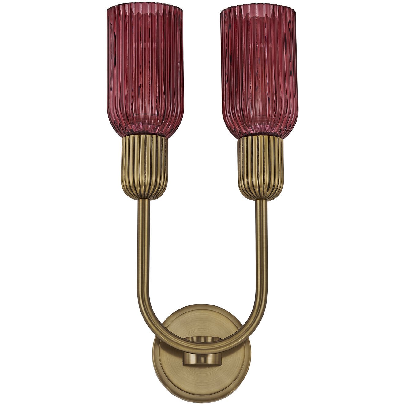 Verde 2 Light 10 inch Satin Brass Wall Sconce Wall Light in Magenta