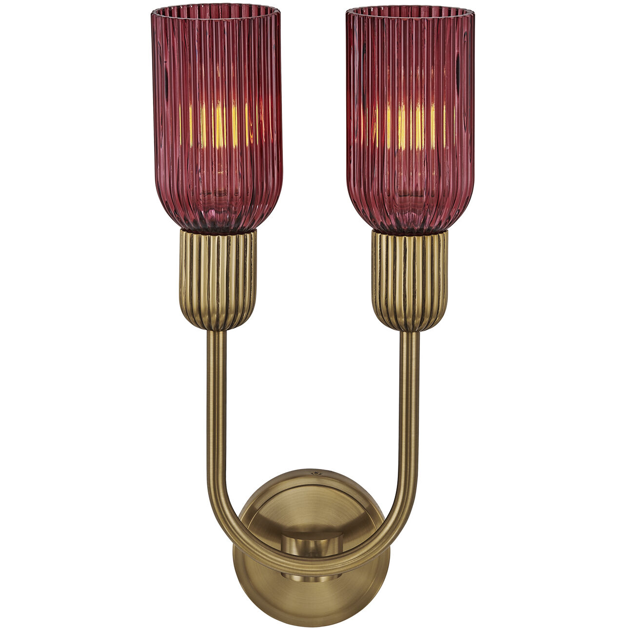 Verde 2 Light 10 inch Satin Brass Wall Sconce Wall Light in Magenta