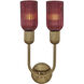 Verde 2 Light 10 inch Satin Brass Wall Sconce Wall Light in Magenta