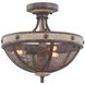 Coronado 3 Light 16 inch Florence Gold Semi Flush Mount Ceiling Light
