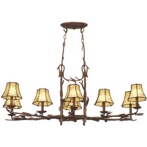Ponderosa 8 Light 47 inch Ponderosa Chandelier Ceiling Light in Without Glass, Leather-wrapped