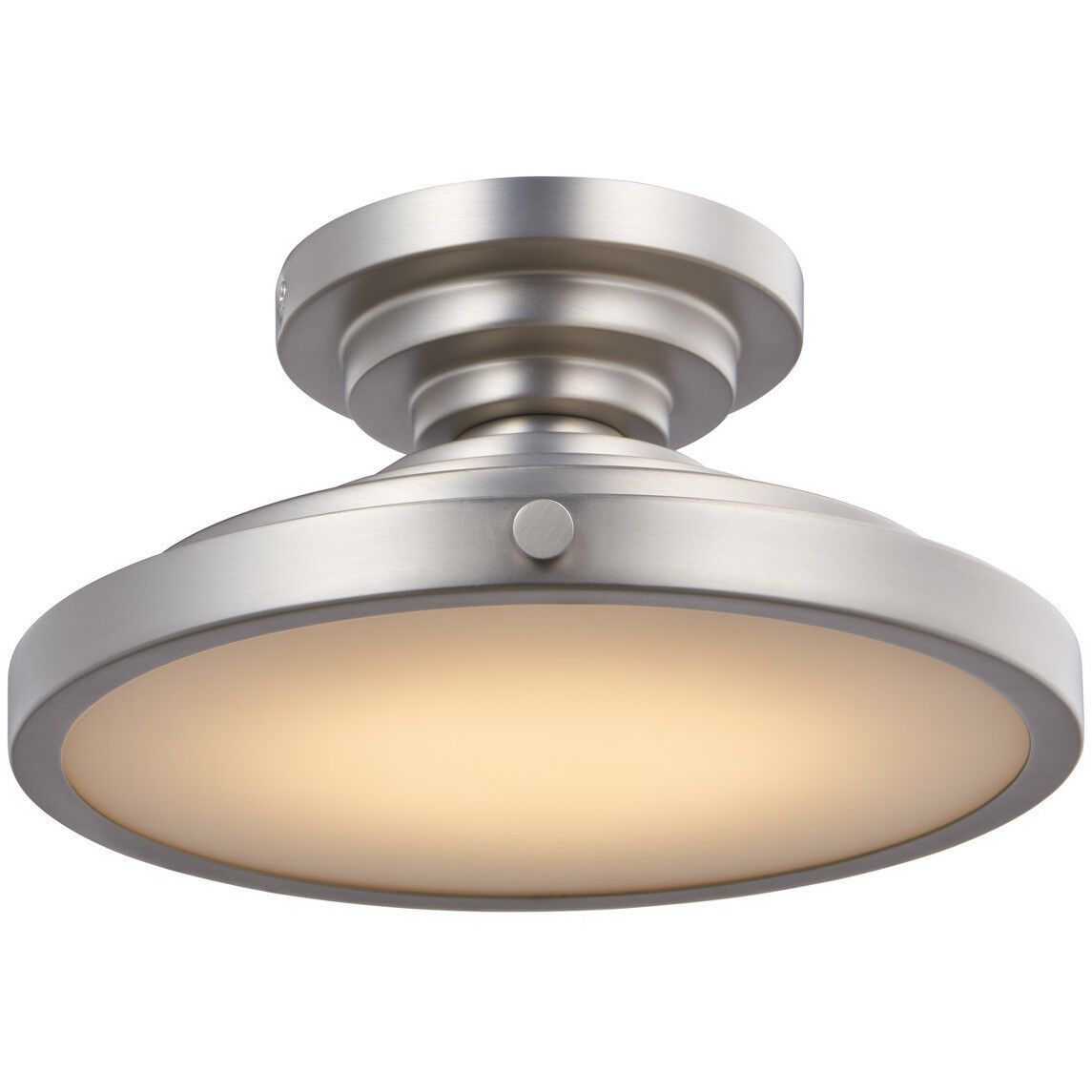 Pasos 10 inch Satain Nickel Flush Mount Ceiling Light in Satin Brass