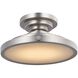 Pasos 10 inch Satain Nickel Flush Mount Ceiling Light in Satin Brass