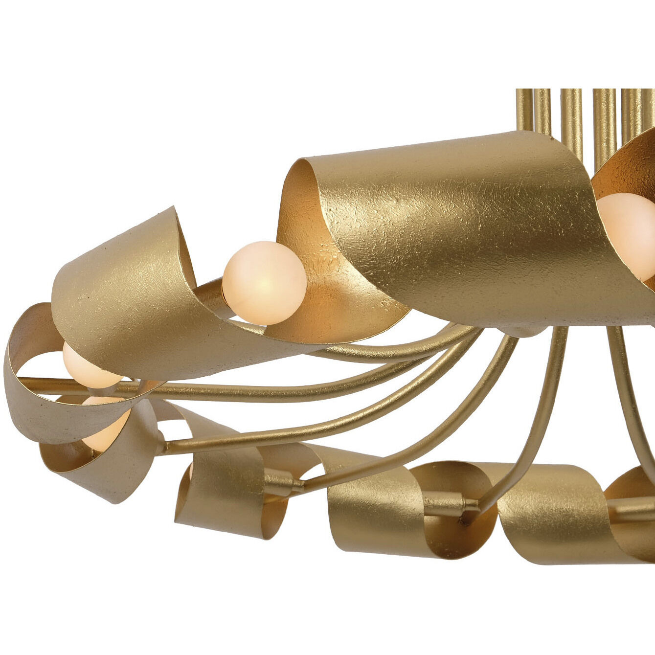 Ribbon 12 Light 36 inch Bright Gold Leaf Pendant Ceiling Light