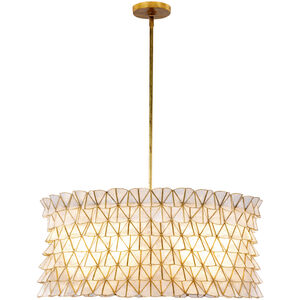Flair 6 Light 29.5 inch Oxidized Gold Leaf Pendant Ceiling Light