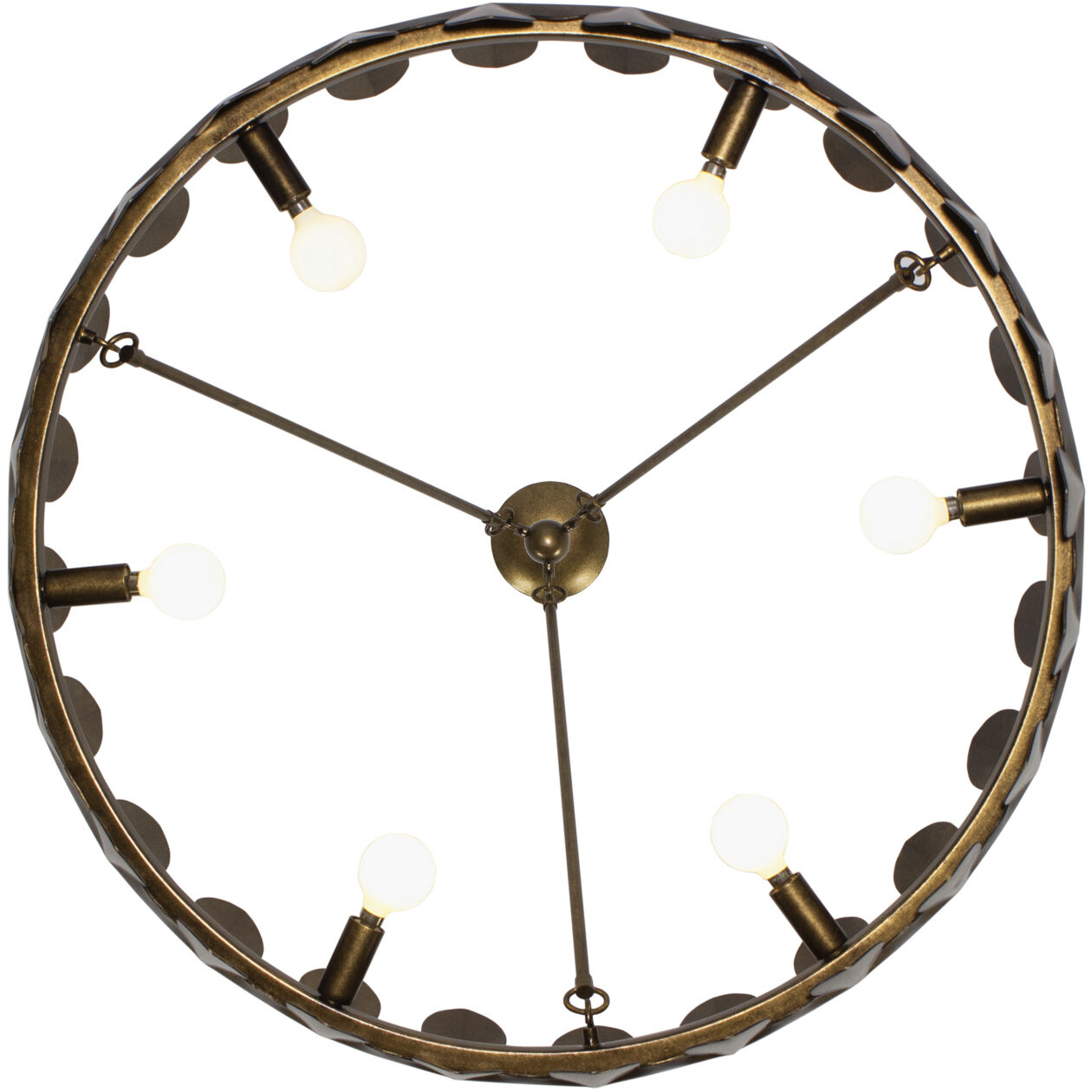 Vittoria 6 Light 28 inch Pearlized Antique Brass Chandelier Ceiling Light