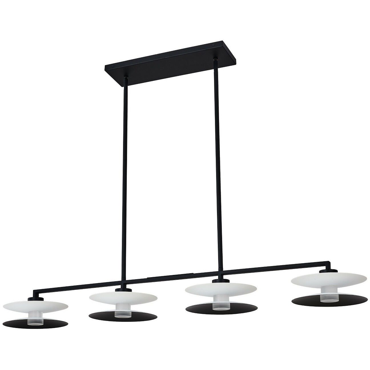 Fresno Island Pendant Ceiling Light in White And Matte Black