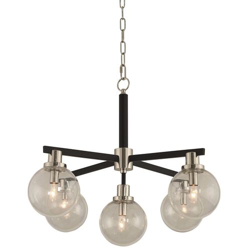 Cameo 5 Light 28 inch Matte Black With Nickel Accents Pendant Ceiling Light