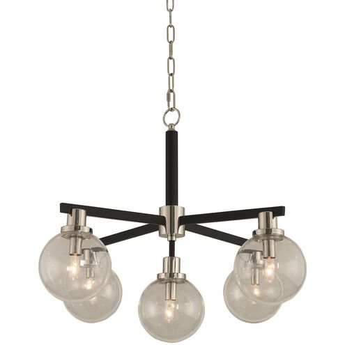 Cameo 5 Light 28 inch Matte Black Finish with Nickel Accents Pendant Ceiling Light in Matte Black with Nickel Accents