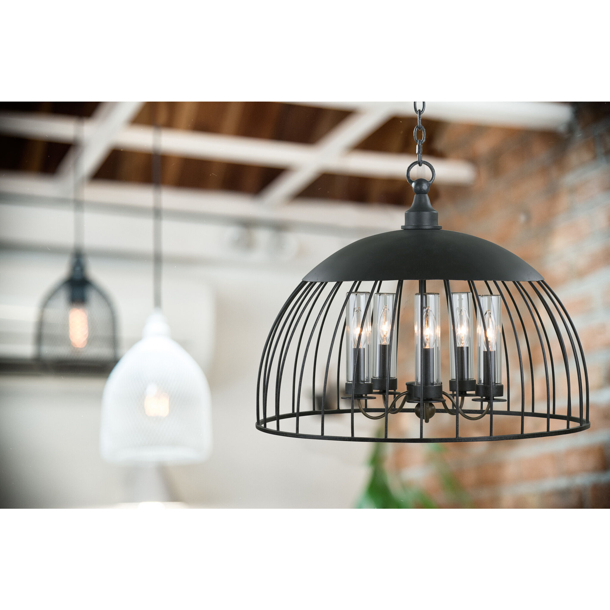 Ludlow 5 Light 24 inch Natural Iron Pendant Ceiling Light