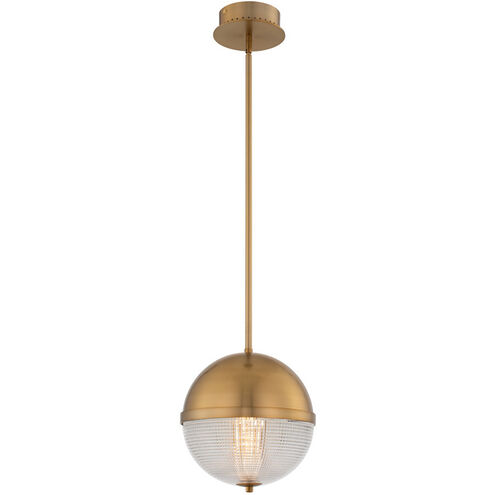 Portland LED 10 inch Winter Brass Mini Pendant Ceiling Light