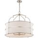 Carson 6 Light 26 inch Polished Nickel Pendant Chandelier Ceiling Light in Off White