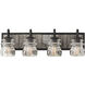 Bainbridge 4 Light 26 inch Black Iron Bath Vanity Wall Light