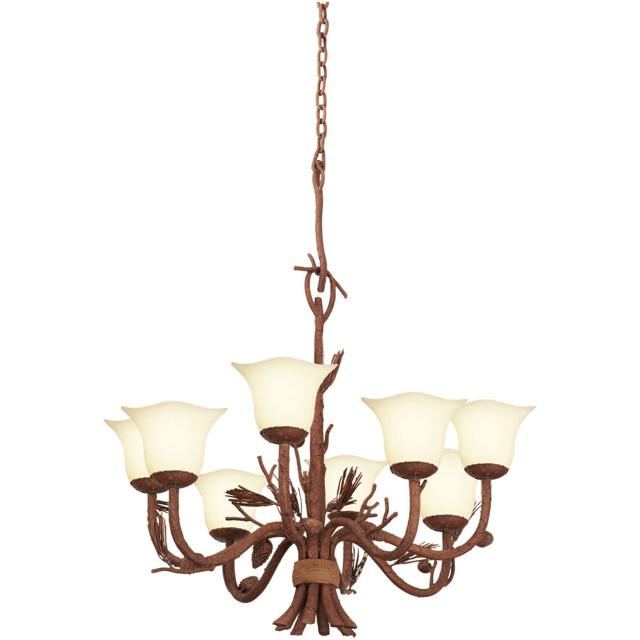 Ponderosa 8 Light 26 inch Ponderosa Chandelier Ceiling Light in Small Piastra (1255)