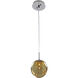 Meteor 1 Light 6 inch Chrome Mini Pendant Ceiling Light in Amber