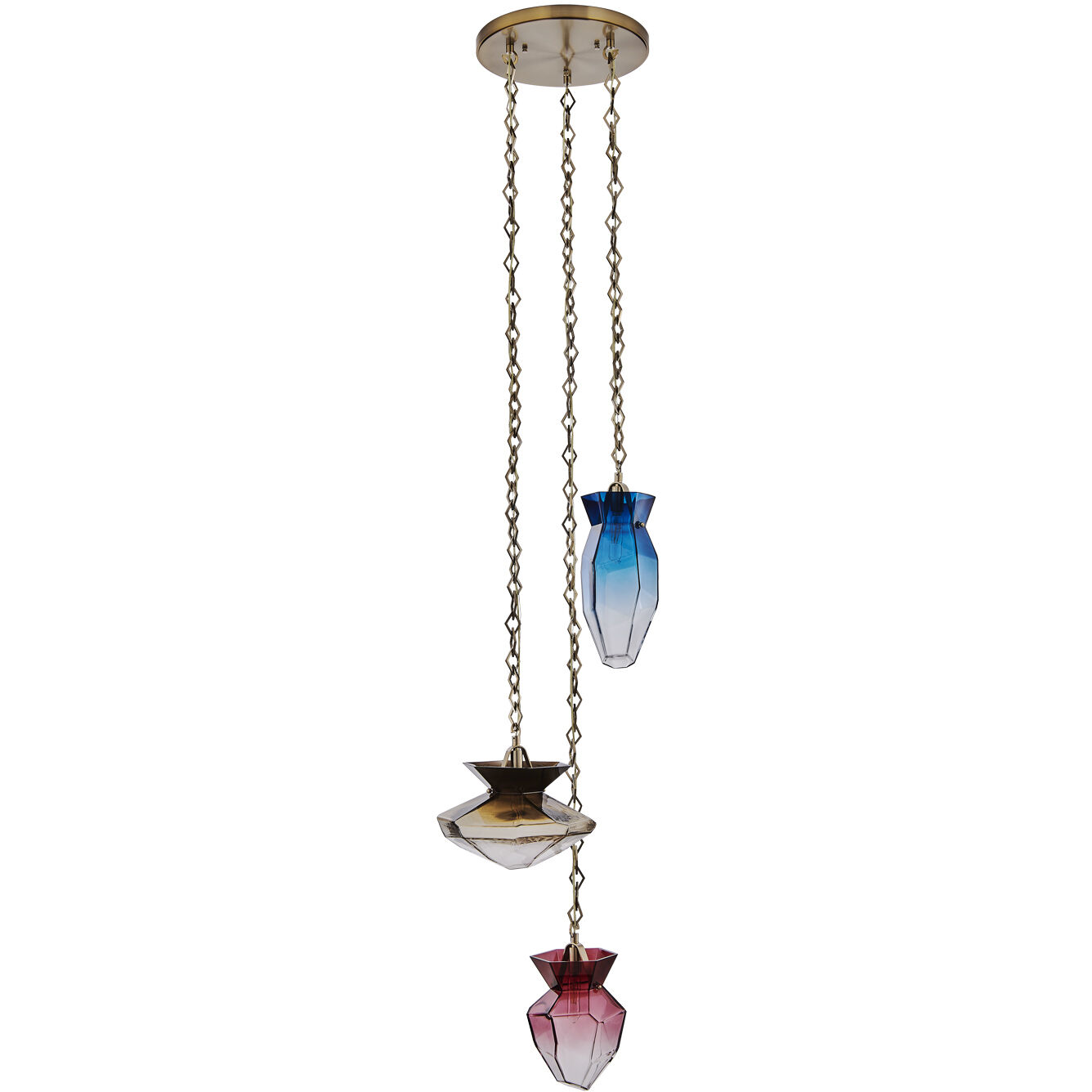 Bolsa 3 Light 21.25 inch Winter Brass Chandelier Ceiling Light