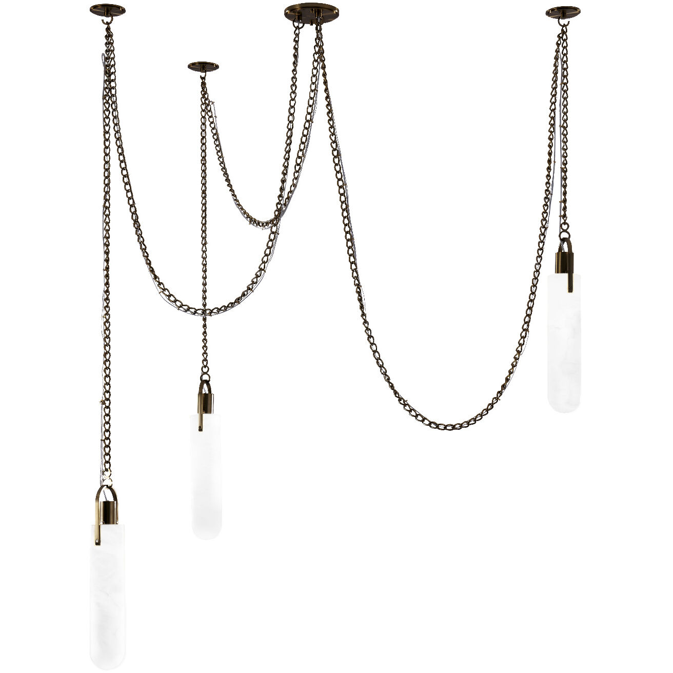 Flint 37.5 inch Winter Brass Pendant Ceiling Light