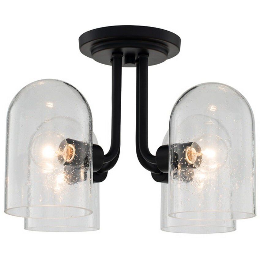 Cupola 4 Light 15 inch Matte Black Semi Flush Mount Ceiling Light