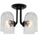 Cupola 4 Light 15 inch Matte Black Semi Flush Mount Ceiling Light