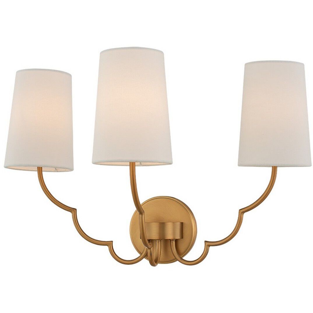 Sophia Wall Sconce Wall Light in New Brass, White