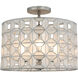 Prado 3 Light 17 inch Oxidized Silver Leaf Semi Flush Ceiling Light
