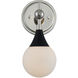 Bogart 1 Light 6 inch Matte Black with Polished Nickel Bath Vanity Wall Light