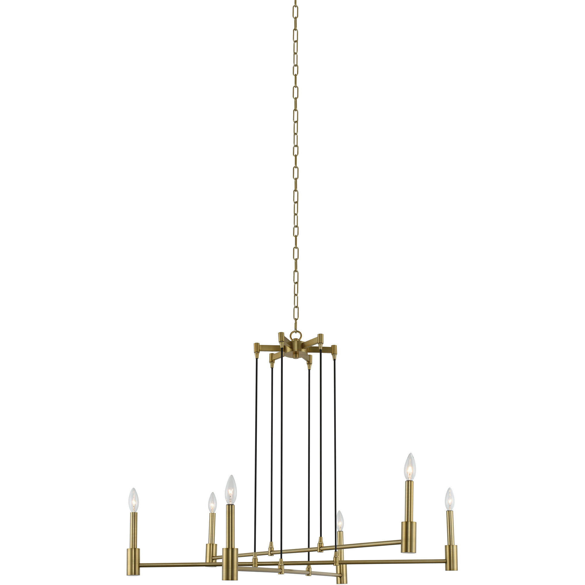 Kingston 6 Light 40 inch Winter Brass Chandelier Ceiling Light