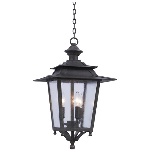 Saddlebrook 3 Light 14 inch Aged Iron Outdoor Hanging Lantern