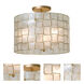 Roxy 3 Light 17 inch Oxidized Gold Leaf Semi Flush Mount Ceiling Light