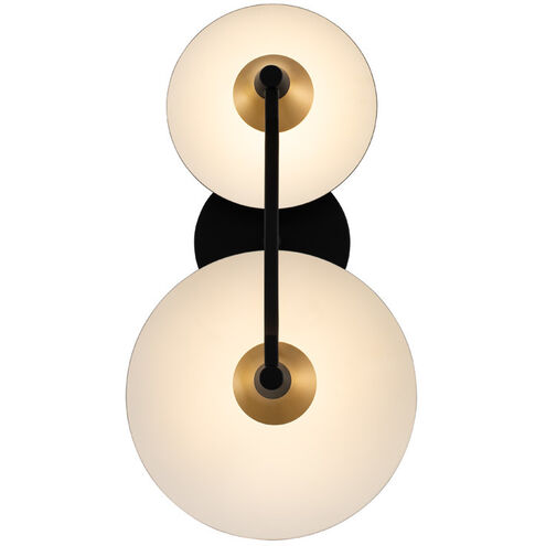 Redding LED 9 inch Matte Black with White and Brass Accent Wall Sconce Wall Light