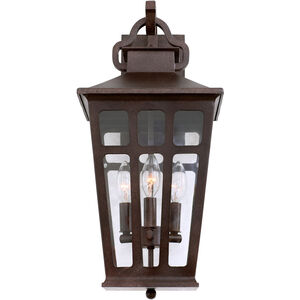 Piedmont Outdoor 3 Light 12 inch Old Rust Wall Sconce Wall Light