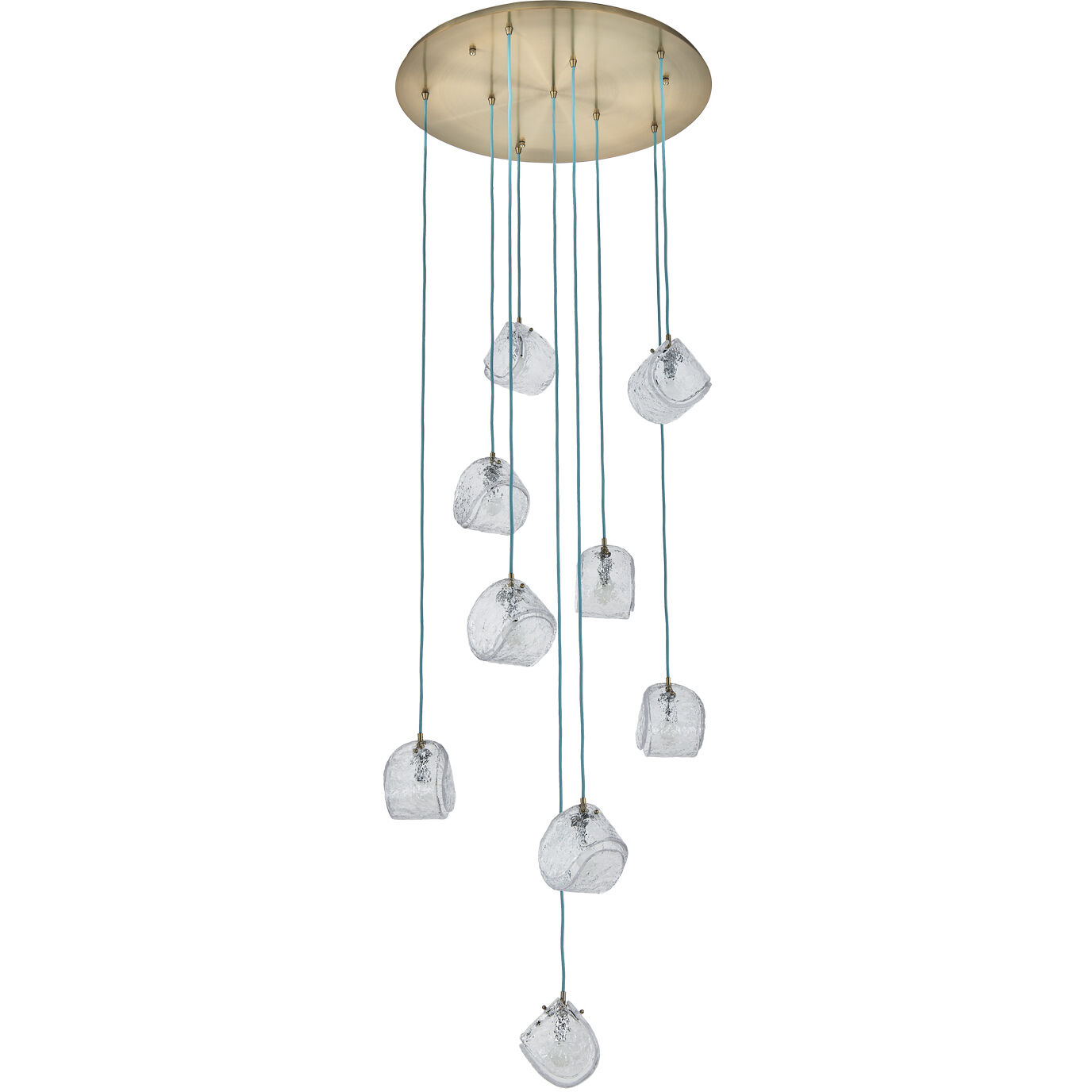 Pallina 9 Light 32 inch Winter Brass Chandelier Ceiling Light in Clear