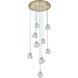Pallina 9 Light 32 inch Winter Brass Chandelier Ceiling Light in Clear