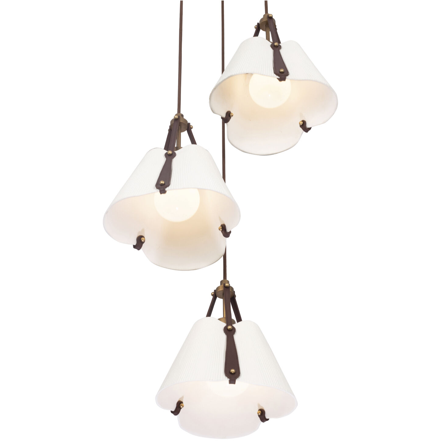 Embrace 3 Light 20.5 inch Pearlized Antique Brass Pendant Ceiling Light