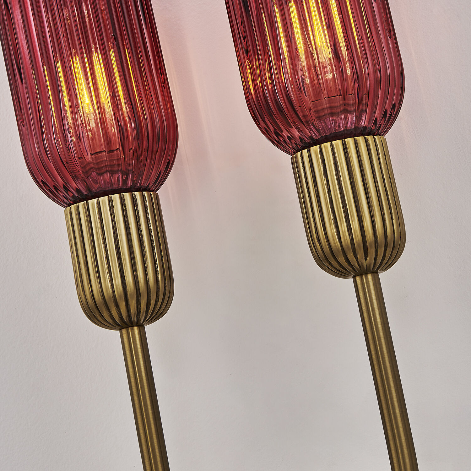 Verde 2 Light 10 inch Satin Brass Wall Sconce Wall Light in Magenta