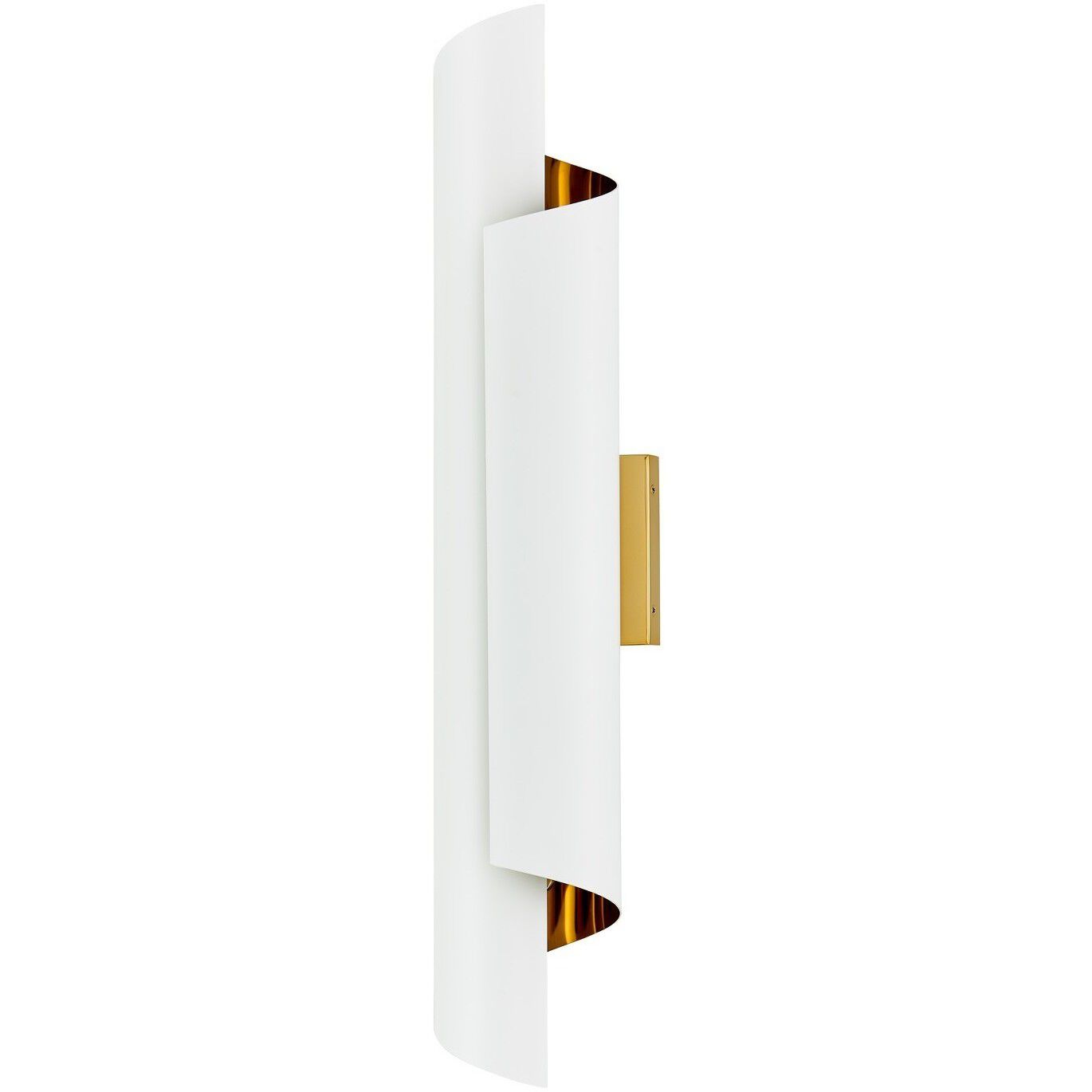 Piaga Wall Sconce Wall Light in Matte White and Polished Brass
