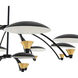 Redding LED 45 inch Matte Black with White and Brass Accent Chandelier Ceiling Light
