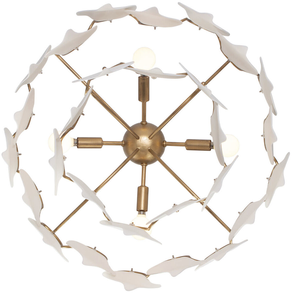 Manta 4 Light 25 inch Modern Gold Semi Flush Mount Ceiling Light