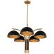 Marcel 5 Light 30 inch Matte Black with New Brass Chandelier Ceiling Light