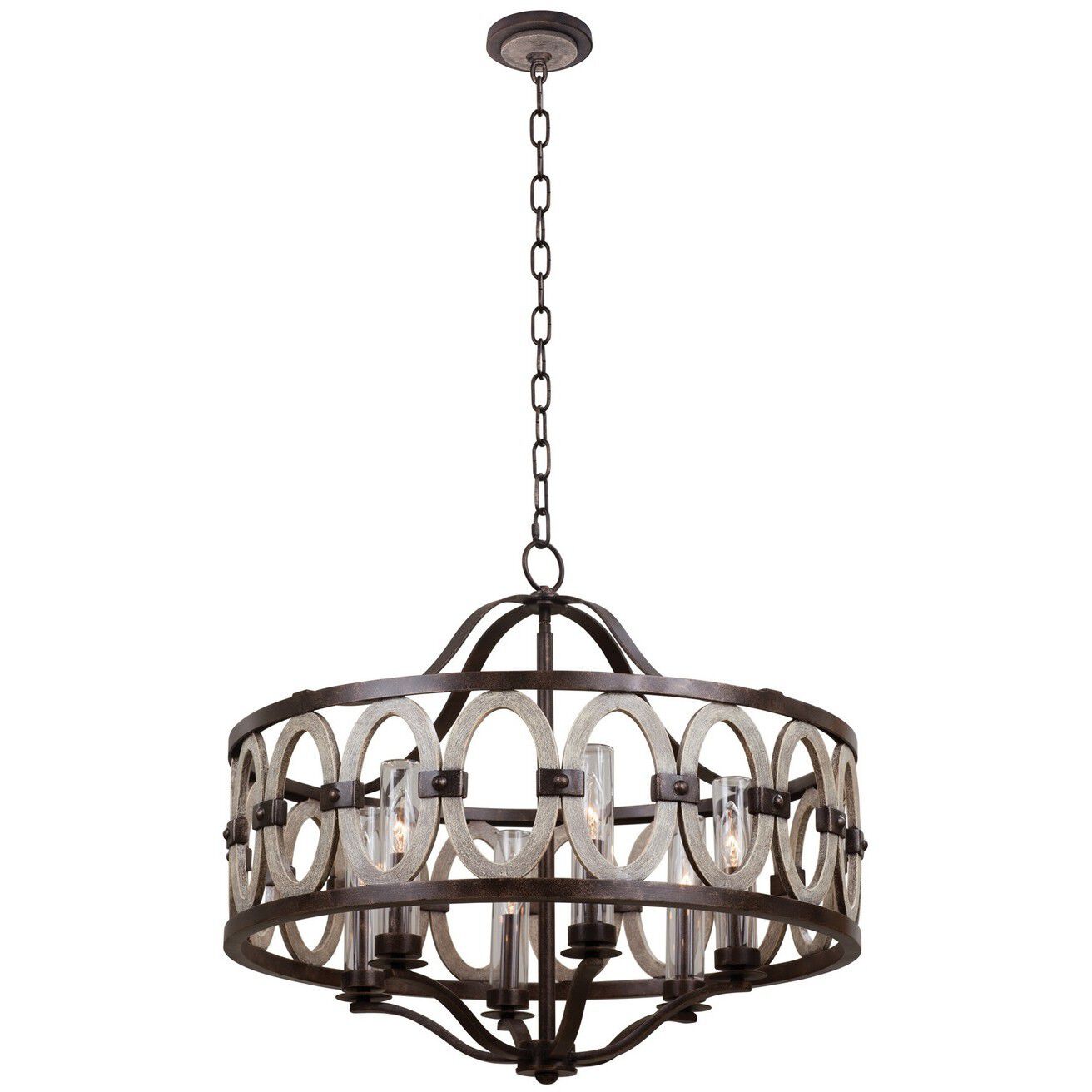 Belmont 6 Light 28 inch Florence Gold Pendant Foyer Ceiling Light