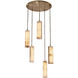 Vertical 27.5 inch Winter Brass Pendant Ceiling Light